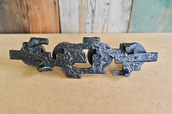 Image 1 of Brutalistische kaarsenhouder - vintage jaren 60