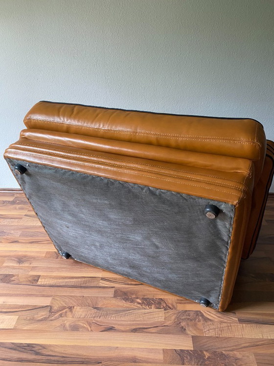 Image 1 of Roche Bobois Design Leder-Sitzgarnitur (3er, 2er & Sessel) – Cognac / Havanna-Braun