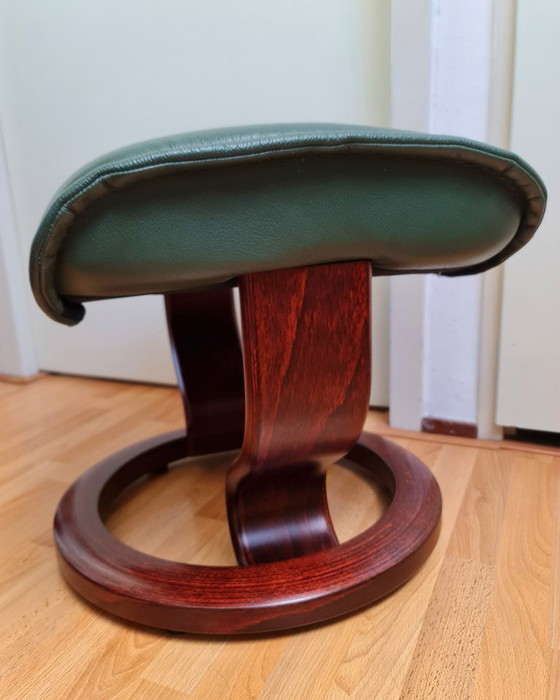 Image 1 of Pouf poggiapiedi vintage Stressless Ekornes verde