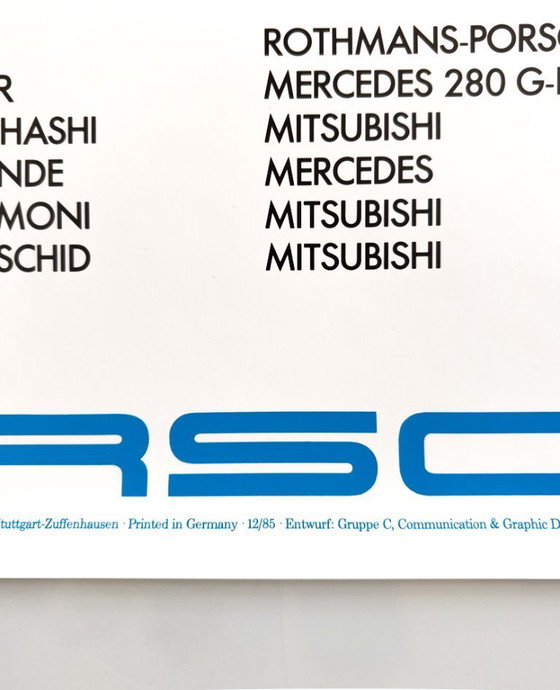 Image 1 of 🚗Original 1985 Porsche 959 Rothmans "Pharaohs Rally" Poster - XL 76 × 102 cm | Erich Strenger | Poster