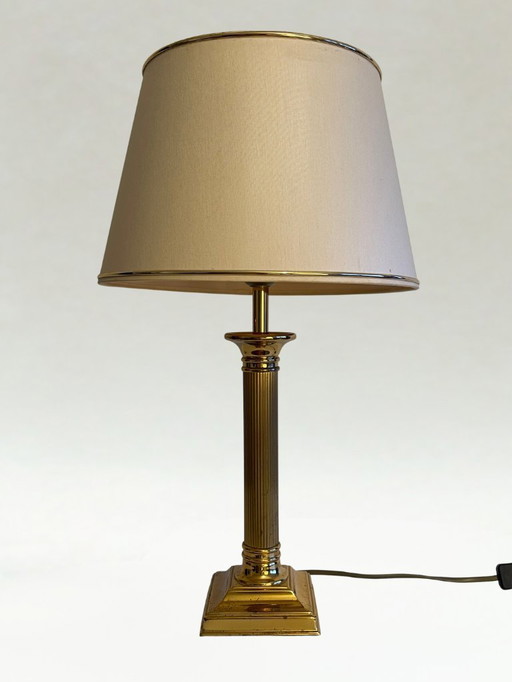 Lámpara de mesa vintage de latón – Marca "Lustre Deknudt" – Años 70