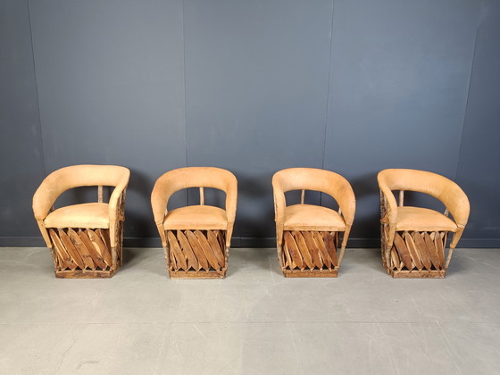 Image 1 of Vintage art populaire mexican dining chairs set of 6, 1970s