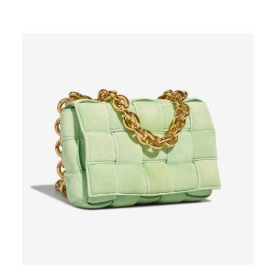 Image 1 of Borsa BOTTEGA VENETA Cassetta in pelle scamosciata verde - 103236