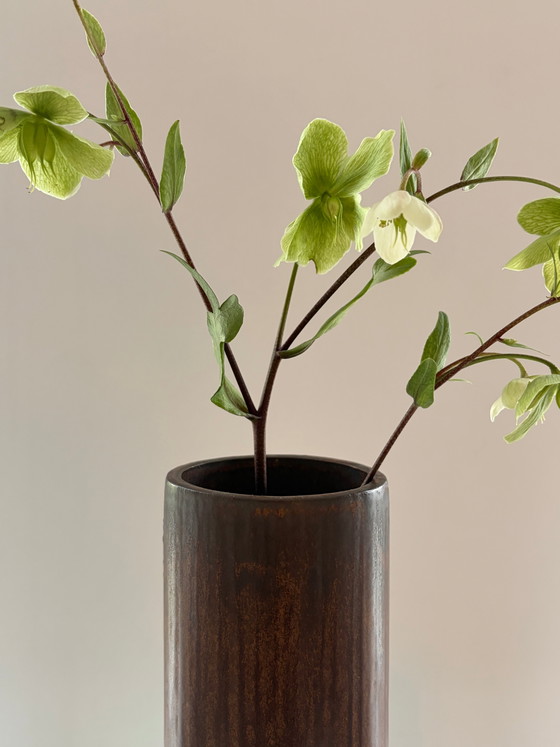 Vintage cilindrische keramische vaas – Vazen, Ceramic (photo 2 of 5)