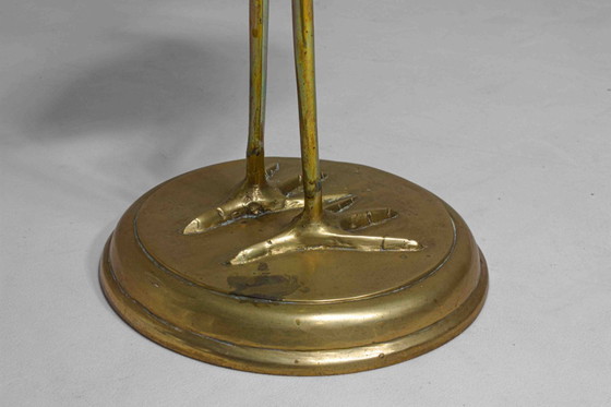 Image 1 of Brass decorative heron sculpture