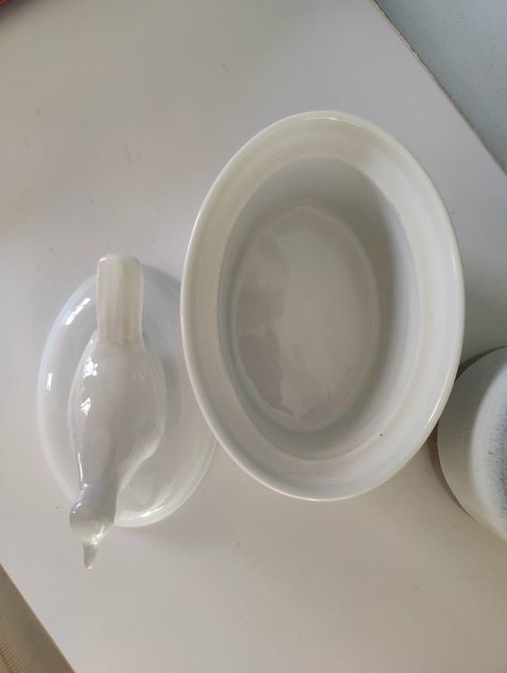 Image 1 of Apilco France Porcelaine à Feu pâté pot oiseau