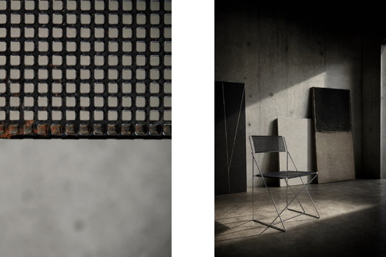 Image 1 of Vintage minimalistische metalen X-Line stoelen van Niels Jørgen Haugesen voor Hybodan, jaren 70, set van 4