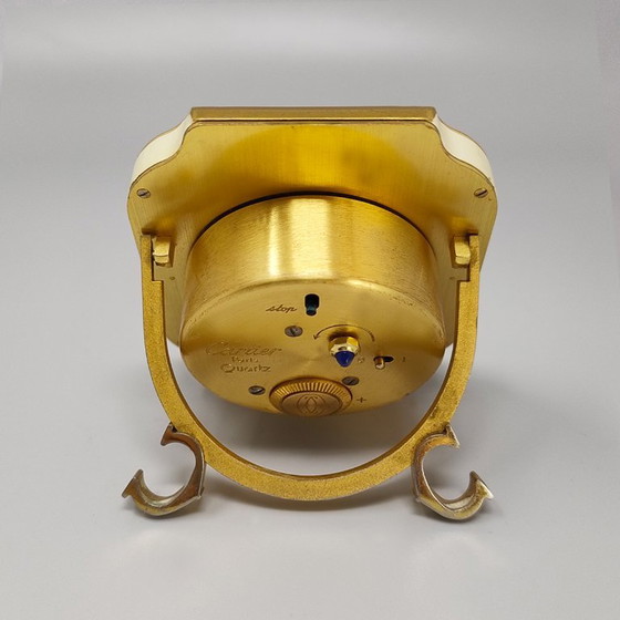 Orologio sveglia Cartier Santos Pendulette anni '80. Prodotto in Svizzera, Metallo, Crema (foto 6 di 10)