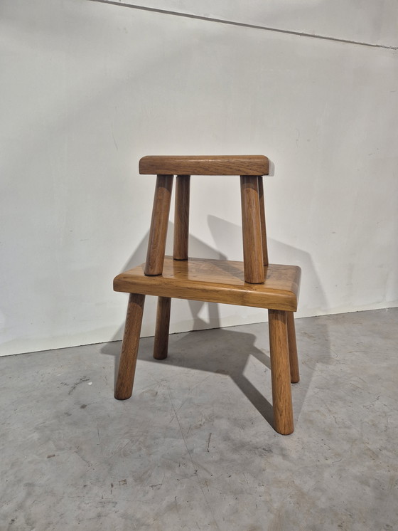 Image 1 of Setje brutalist japandi stijl bijzettafeltjes vintage.