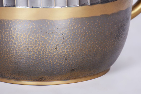 Originele Art Deco jardinière, professioneel gereinigd messing, Tsjechisch, jaren 1910 – Plantenbak, Brass (photo 4 of 9)
