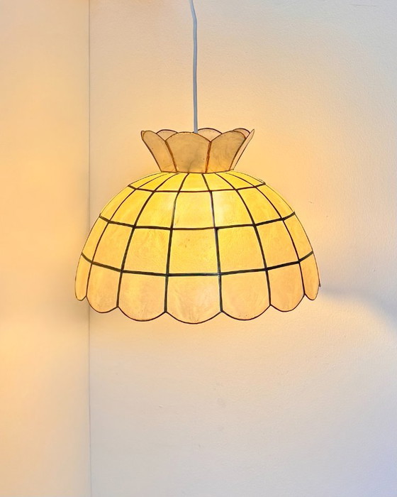 Suspension Vintage En Nacre Et Laiton, France 1970 – Brass (photo 3 of 5)