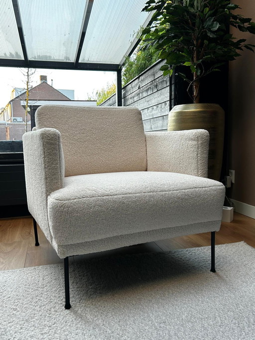 Westwing Armchair With Hocker White Teddy