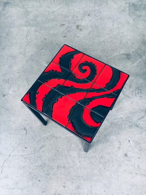 Image 1 of Tavolino laterale in ceramica in stile Mid-Century Modern, Belgio, anni '60