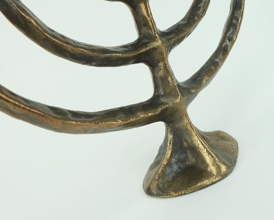 Image 1 of 1960er 70er Mid Century Brutalist Bronze Kandelaber für 7 Kerzen