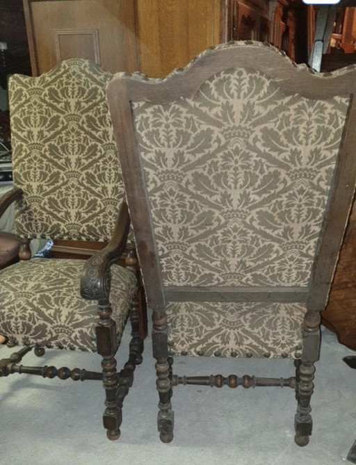 2 antique troon fauteuils 