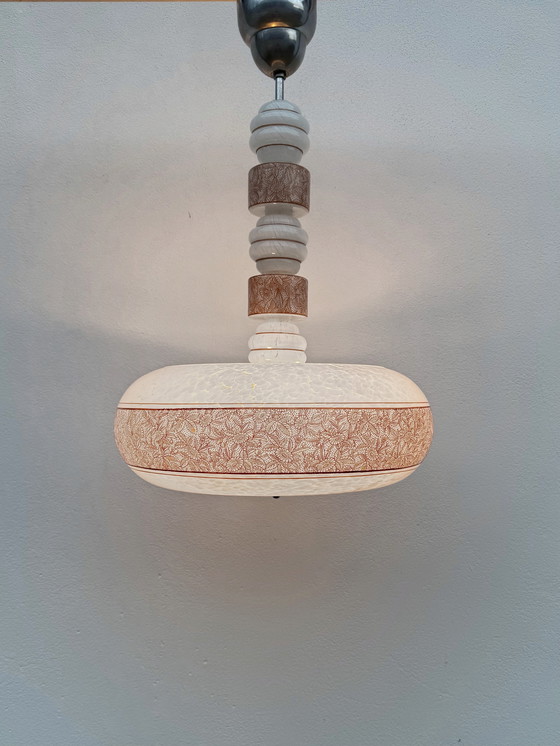 Image 1 of Lampadario in vetro Art Déco dalla Cecoslovacchia