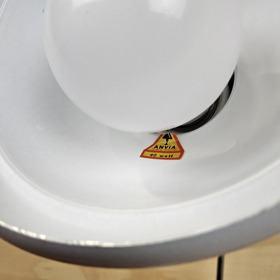 Image 1 of Lampada da tavolo industriale vintage cromata / lampada ad arco Anvia (anni '70) design olandese metà secolo lampada da tavolo