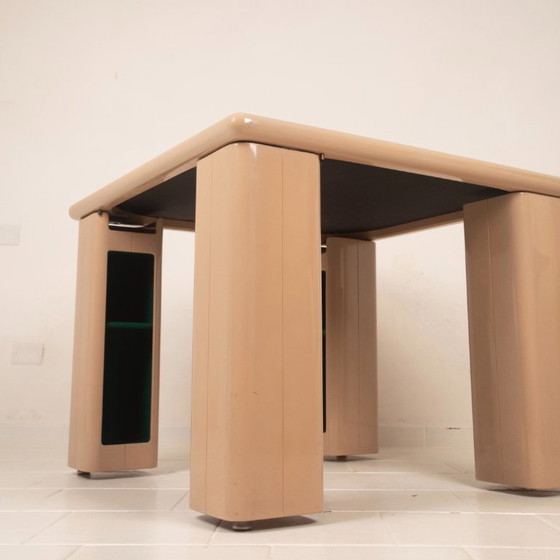 Pierluigi Molinari Lacquered Wood and Green Felt Game Table for Pozzi 1970, Dining tables, Beige (photo 19 of 21)