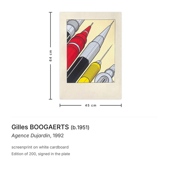 Image 1 of Serigrafia Gilles BOOGAERTS Agence Dujardin 1992