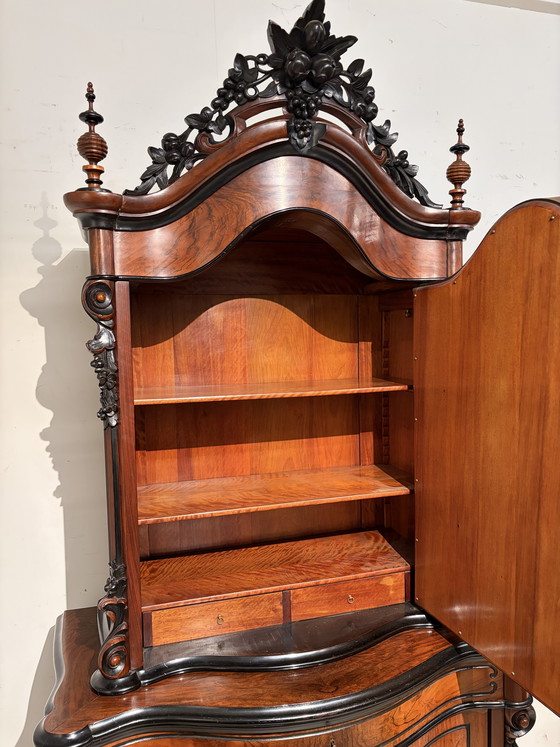 Image 1 of Willem III Mahagoni-Bonheur mit abgeschrägtem Spiegel