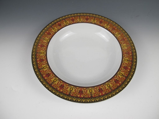 Versace Rosenthal Medusa soepkom met rode rand, 22,5 cm – tafelwaar, Porcelain