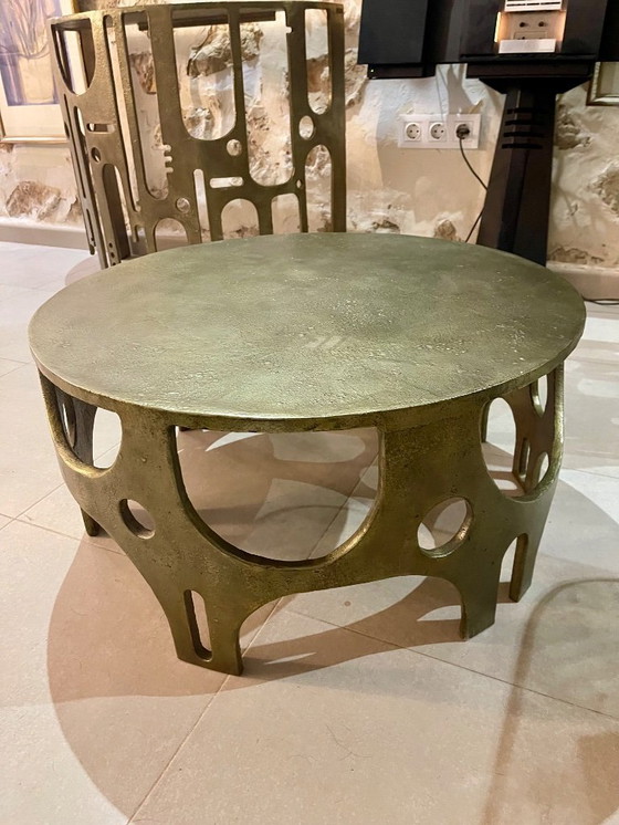 Image 1 of VLAB Brutalist table, bronze finish