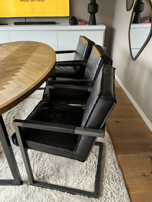 Leren Eetkamerstoelen En Bank – Leather (photo 2 of 10)