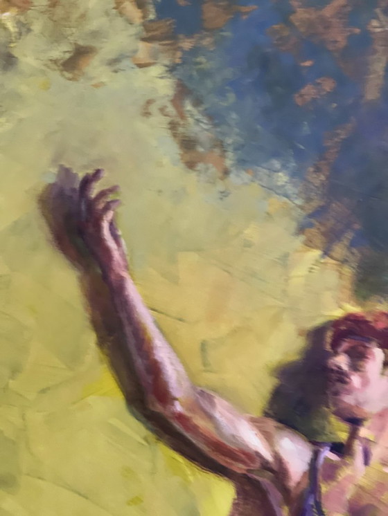 Image 1 of Origineel Olieverf schilderij op paneel met titel "Danser - 2"