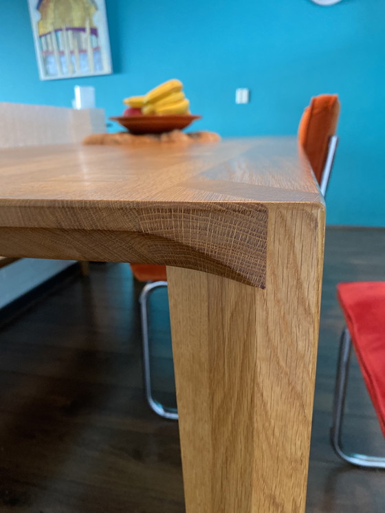 Image 1 of Artisan Hanny oak dining table with bench