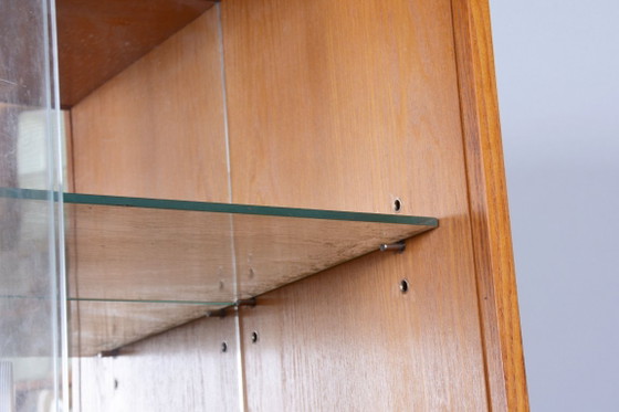 Restored Art Deco Display Cabinet, Oak and Glass, Czech, 1940s – Jitona, Metal (photo 6 of 15)