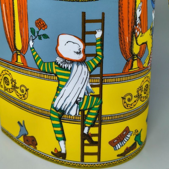 Image 1 of 1990s Gorgeous "Commedia dell'Arte" table Lamp by Piero Fornasetti for Antonangeli.
