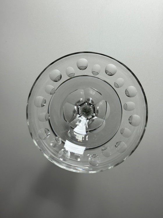 Image 1 of Set van 8 Art Deco champagnecoupéglazen (jaren 1920-1930) – halfkristal, handgegraveerd