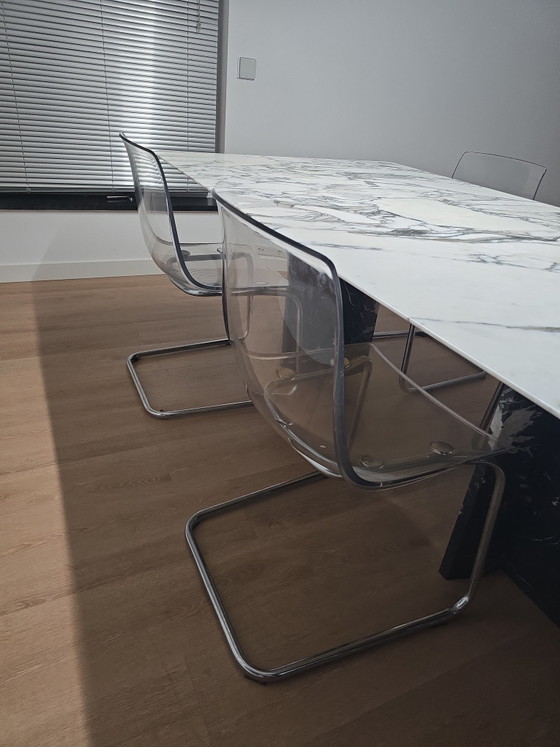 Lot de 4 Chaises Ikea Vintage – Chaises de salle à manger, Plexiglass, Chrome (photo 3 of 5)
