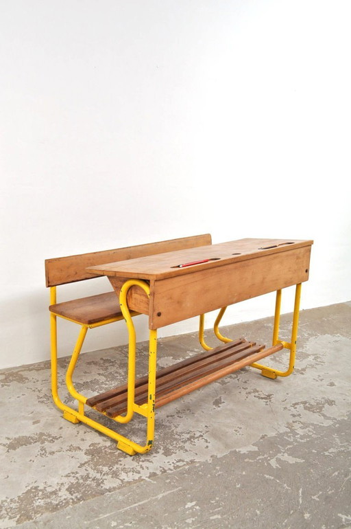 Vintage school desk / school bench 1950s