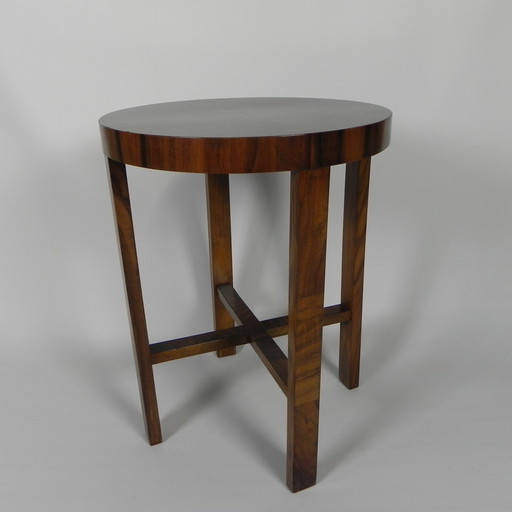 Carrot Walnut Art Deco Side Table, 1930s