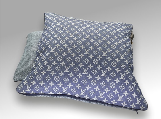 Image 1 of Louis Vuitton - Set of 2 new pillows made of Louis Vuitton cotton jeans