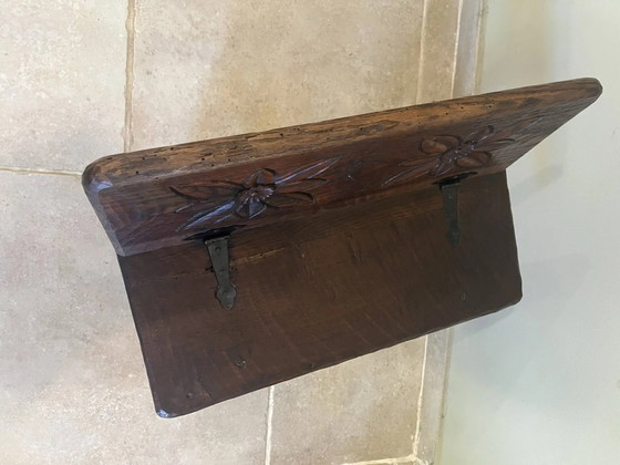Piccola panca antica in legno con schienale pieghevole. – Panche, Wood, Rustic (photo 12 of 13)