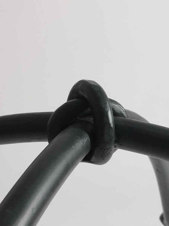 Image 1 of Vintage steel tube glass dining table, garden table, metal knots
