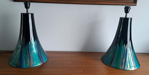 Ensemble de 2 lampes de table vintage « Lampe Etna » – L'eau Vive S.A. Belgique – Style moderne du milieu du siècle – Design bel
