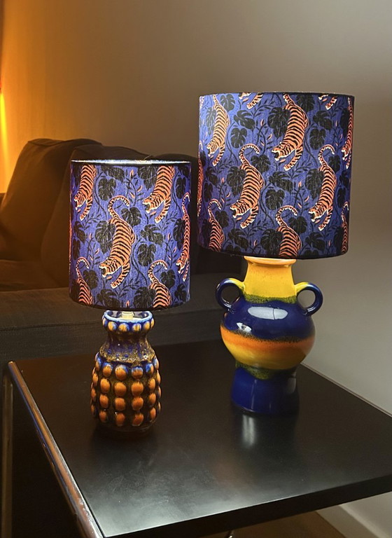 Image 1 of Lámpara de mesa reciclada hecha a partir de un jarrón pop art - inalámbrica - apta para balcones