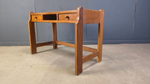 Coiffeuse ou bureau vintage en chêne de la marque Depuydt, Belgique, années 1960