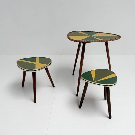 Set van 3 gerestaureerde plantentafels uit Frankrijk, 1960's – Metal, Wood (photo 3 of 9)