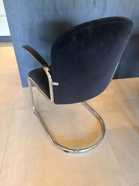 Gispen 413 RL chair, Dutch Originals, Dining chairs, Textile, Chrome, Black, Modern (photo 2 of 5)