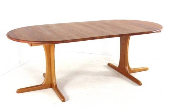 Vintage Round 2x Extendable Dining Table Danish – Wood (photo 13 of 18)