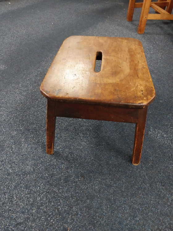 Image 1 of 1 x 1900's wooden ottoman