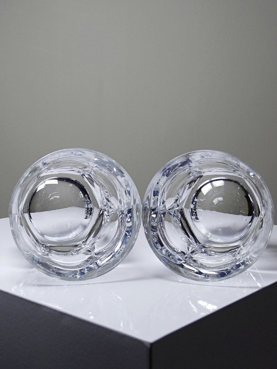 Image 1 of Paar elegante vintage Boheemse kristallen whiskyglazen