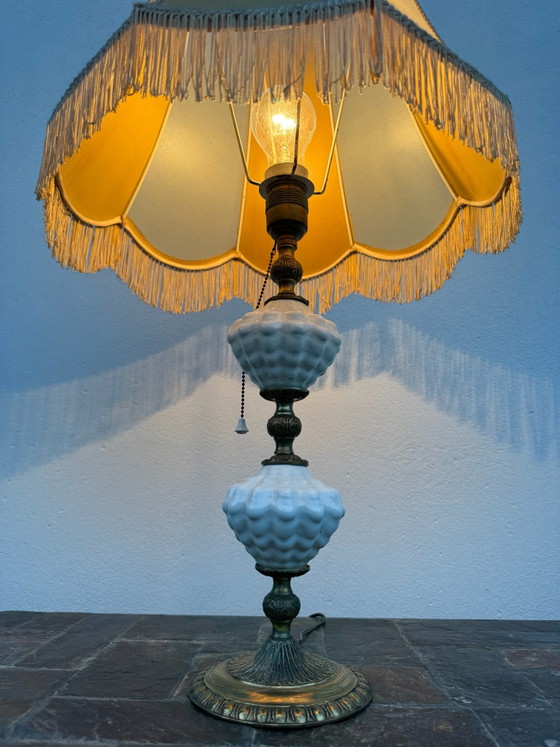 Lampada in maiolica e ottone anni '60 – Lampade da tavolo, Ceramica (photo 2 of 15)