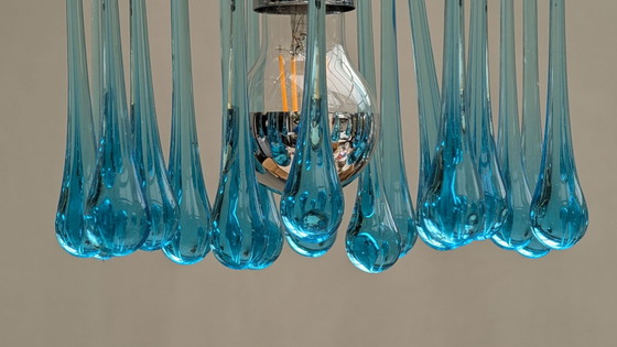 Murano Lighting Paolo Venini 60's, Chrome, Murano Glass, Blue (photo 3 of 6)