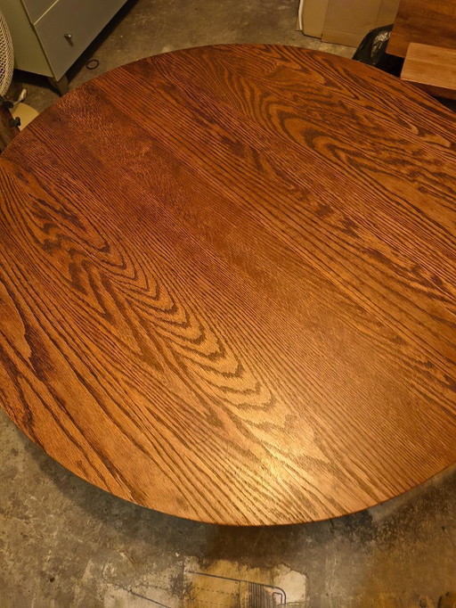 Table basse ronde en chêne massif