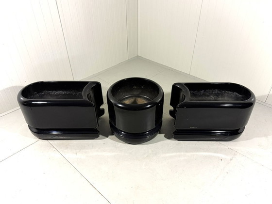 Image 1 of Vasi neri divisori per ambienti di Luigi Colani, anni '70